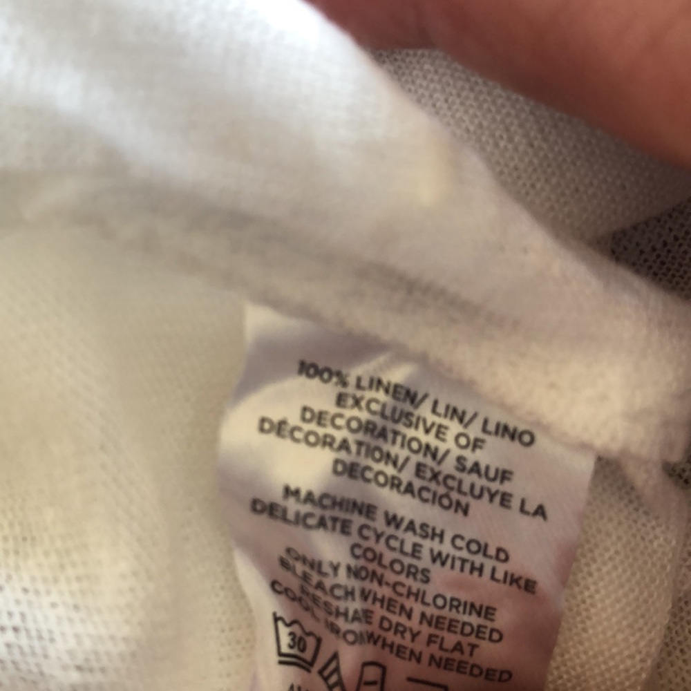 Ann‎ Taylor Cut Out 100% Linen Tee White Sz L - NWT - Picture 8 of 8